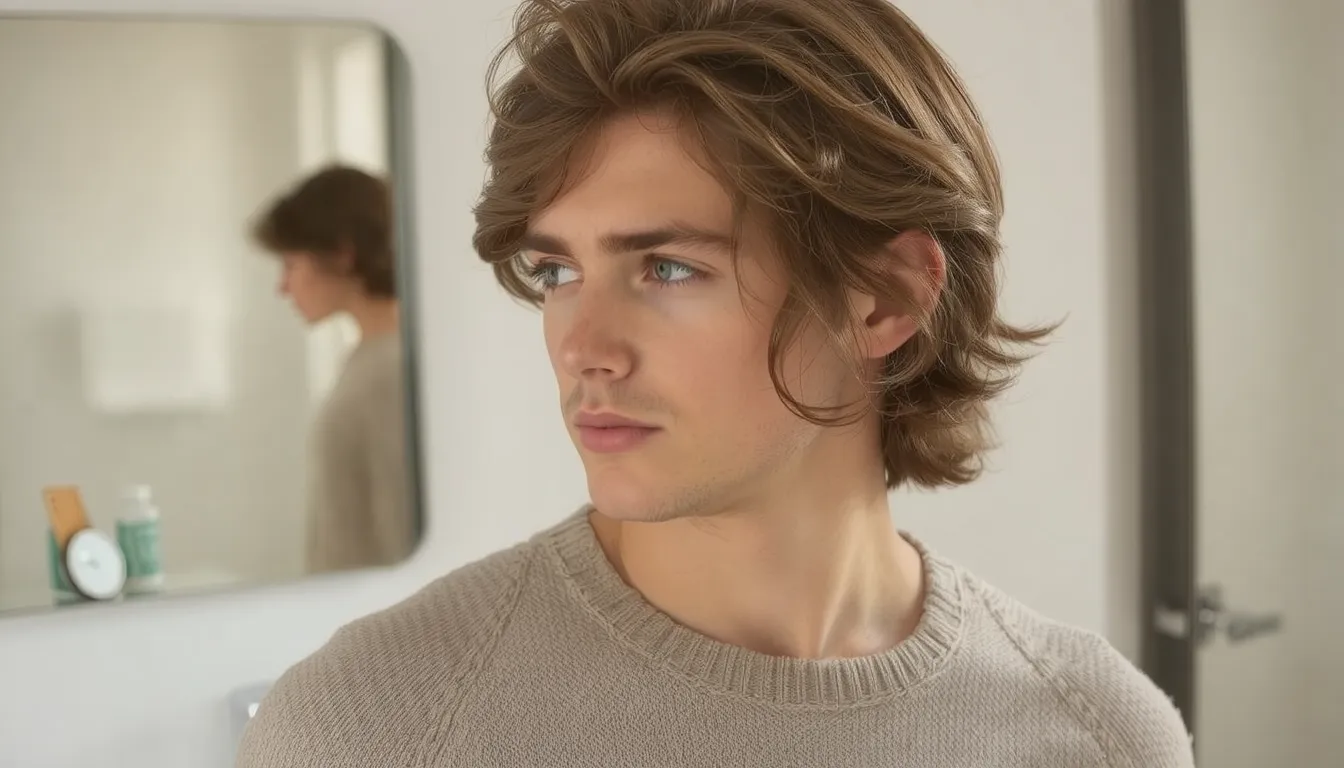 cheveux homme mi long