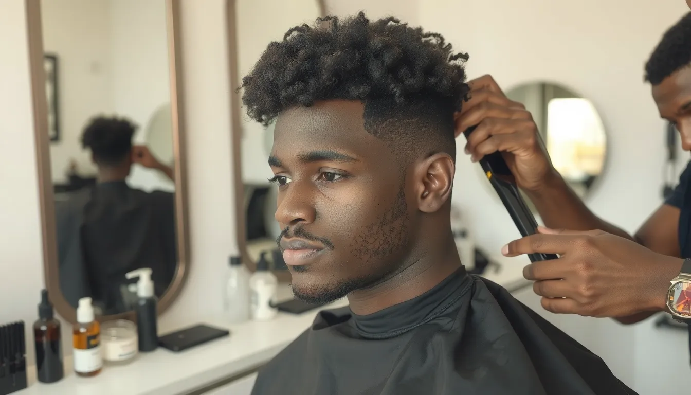 coupe homme cheveux crepu